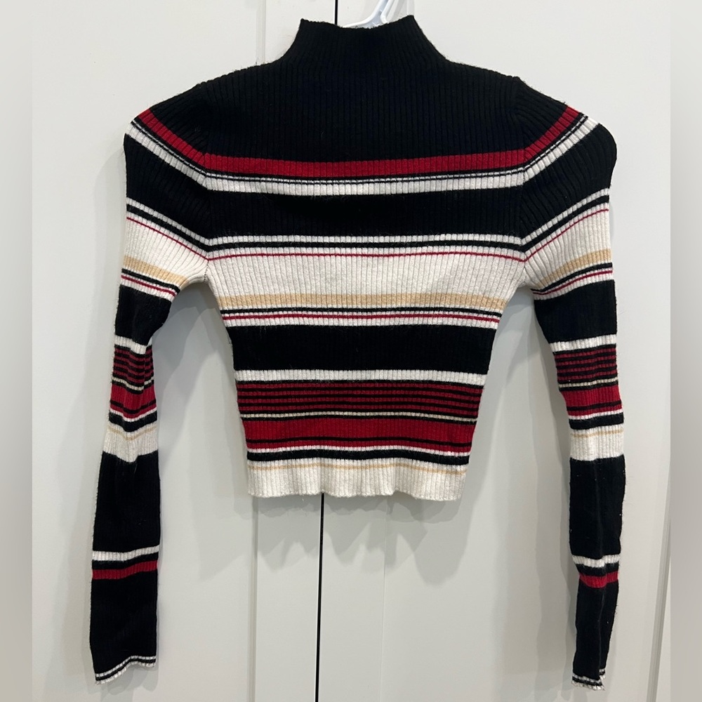 Shinestar mock neck knit sweater
